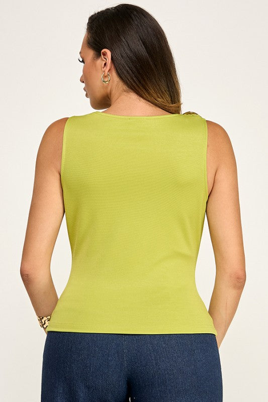 Blusa Drapeada Verde Lima