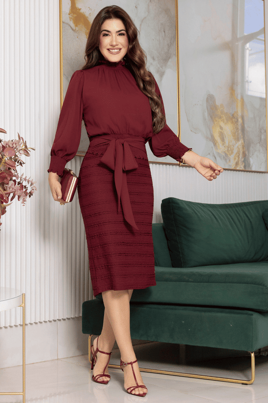 Conjunto Merlot Texturizado