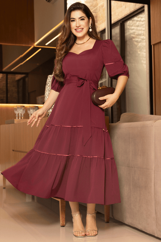 Vestido Amara Bordeaux