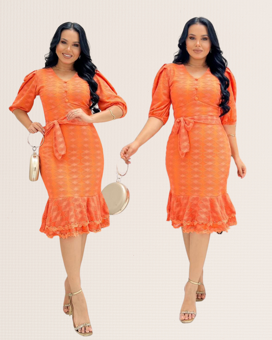 Vestido Tule Coral (Forrado)