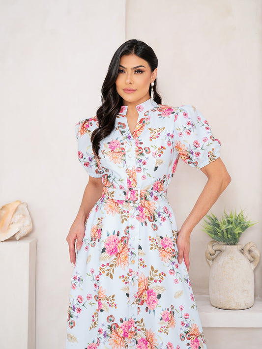 Maxi Vestido Primavera | Celeste