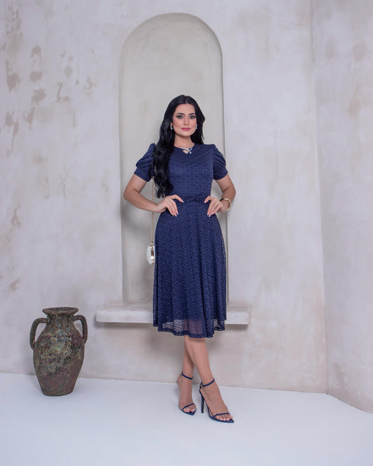 Vestido Encaje Romántico | Navy