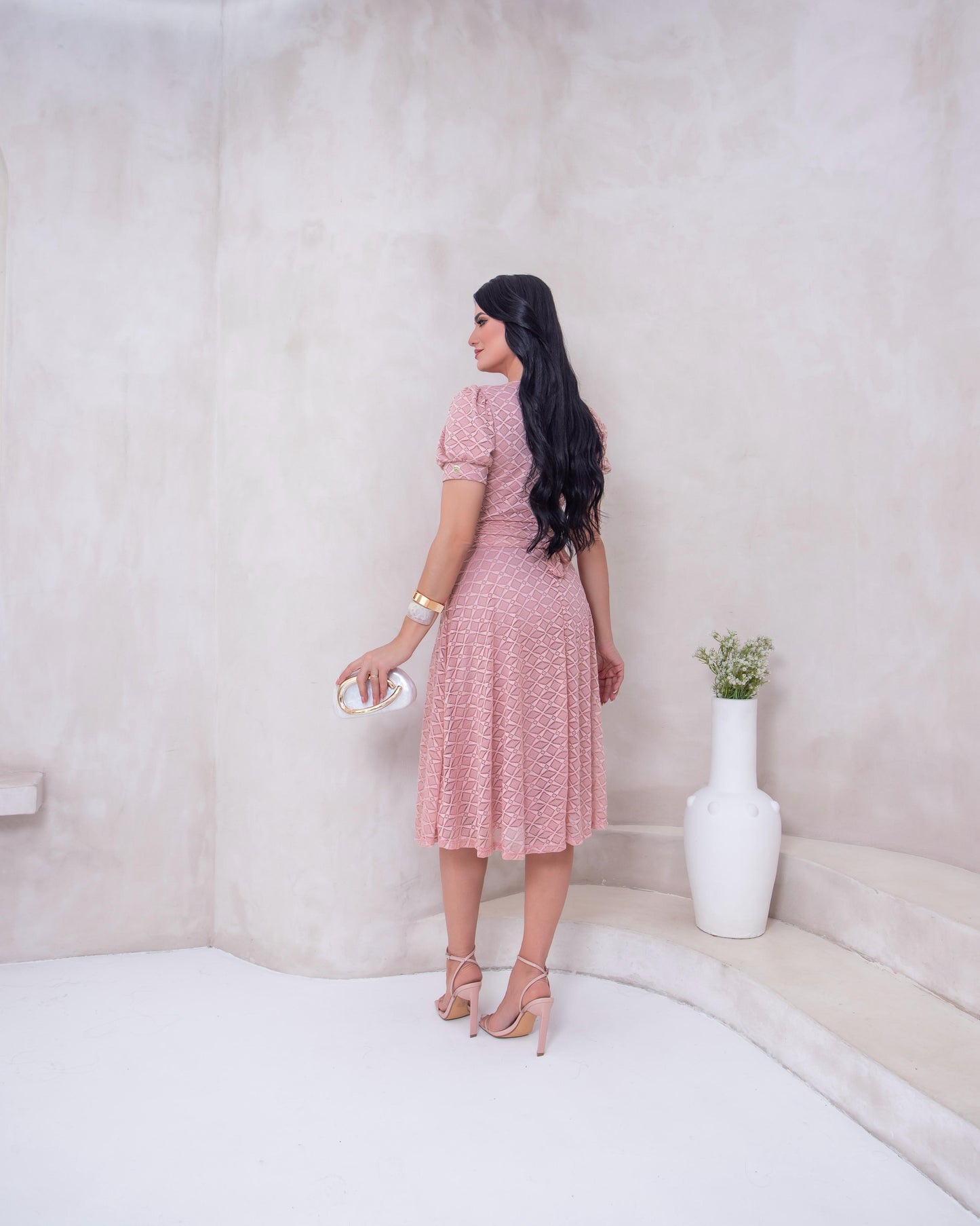 Vestido Encaje Romántico | Rosa