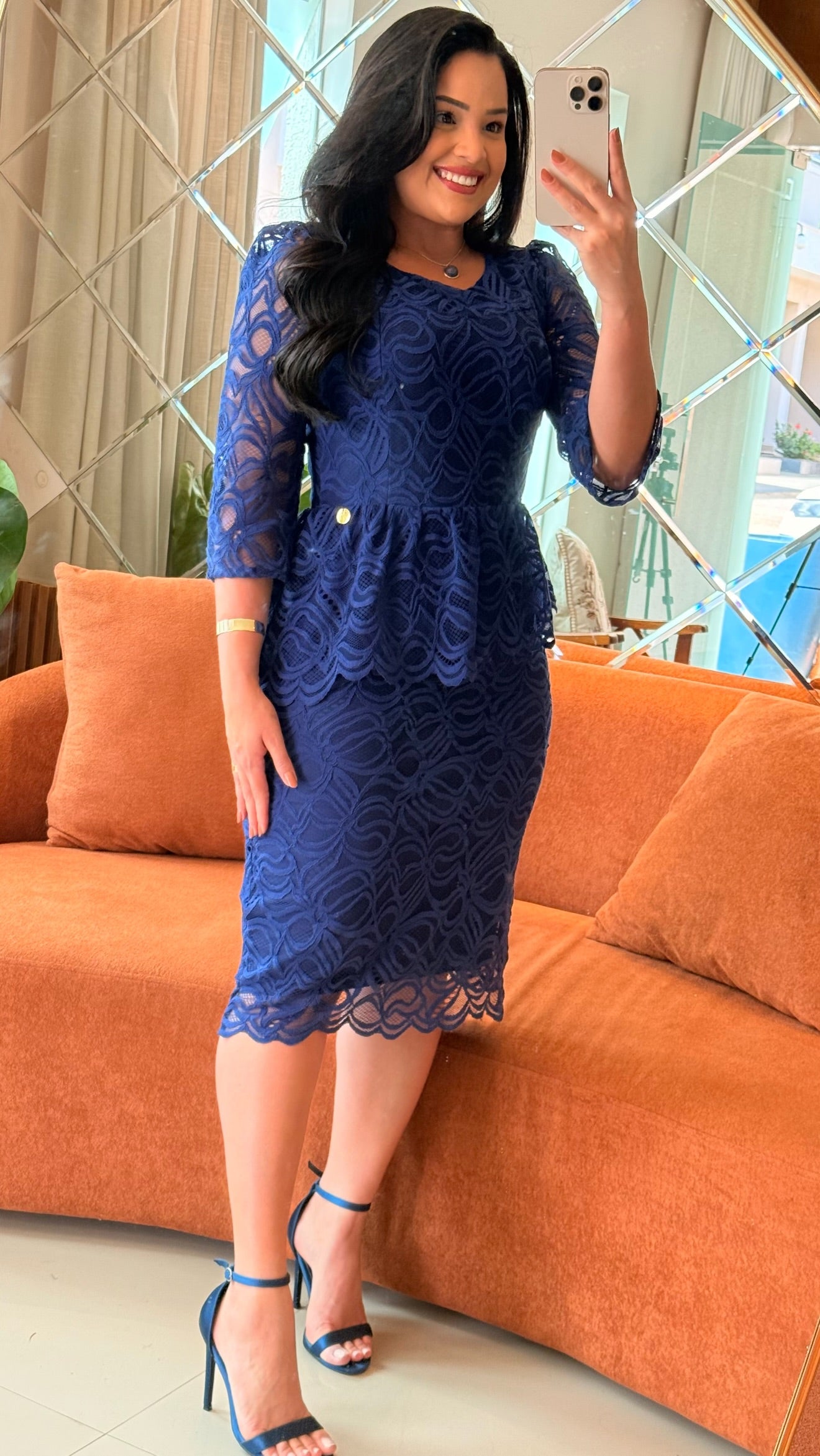 Vestido Encaje Stretchs | Azul Navy