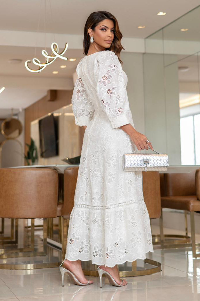 Vestido Amour Broderie Blanco