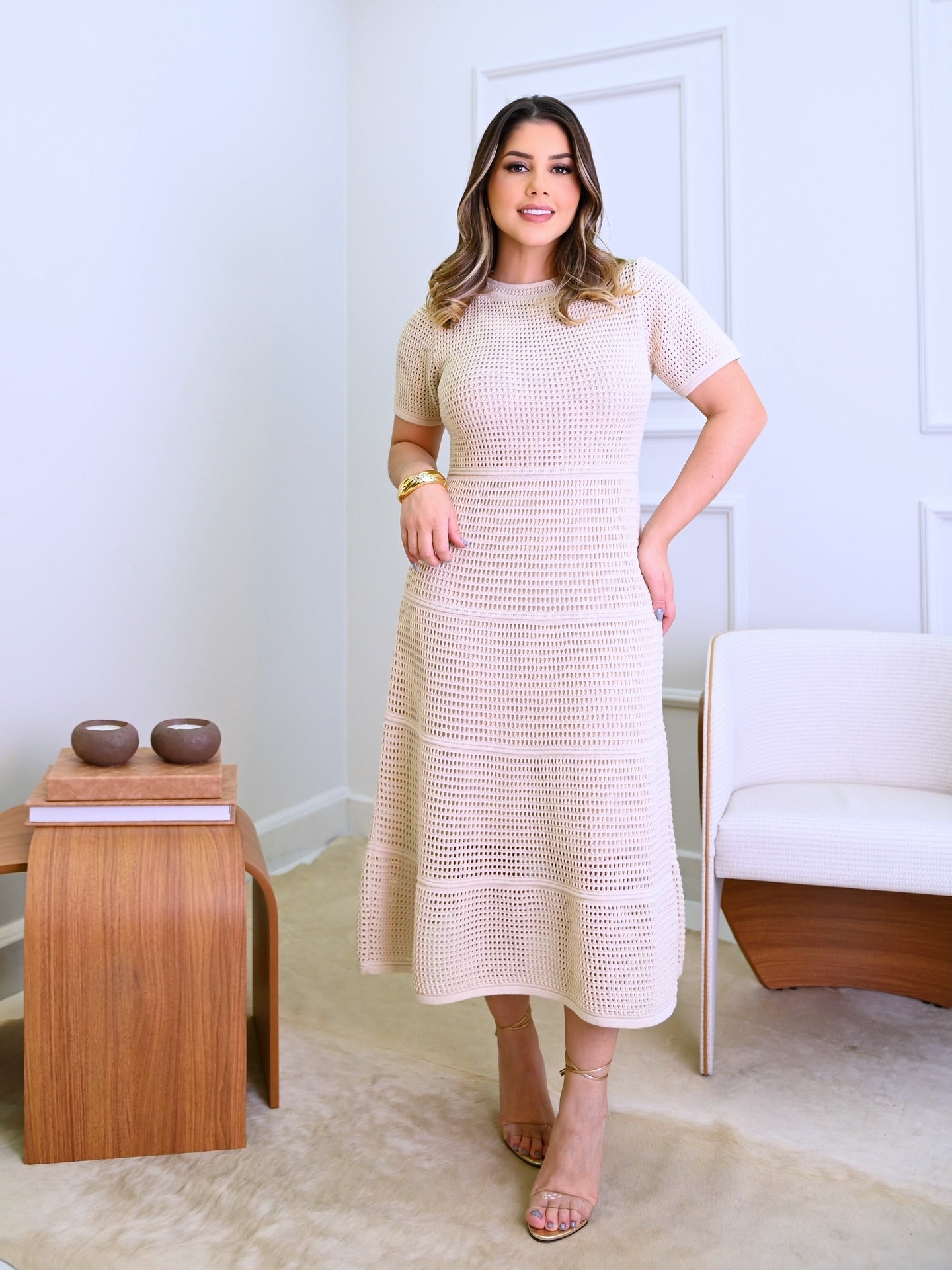 Vestido Lucy Tricót | Beige