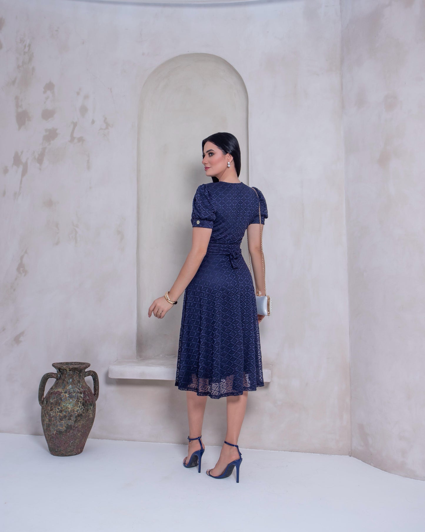 Vestido Encaje Romántico | Navy