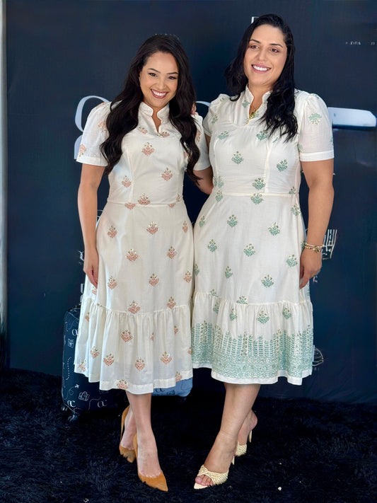 Vestido Bordado | Turquesa