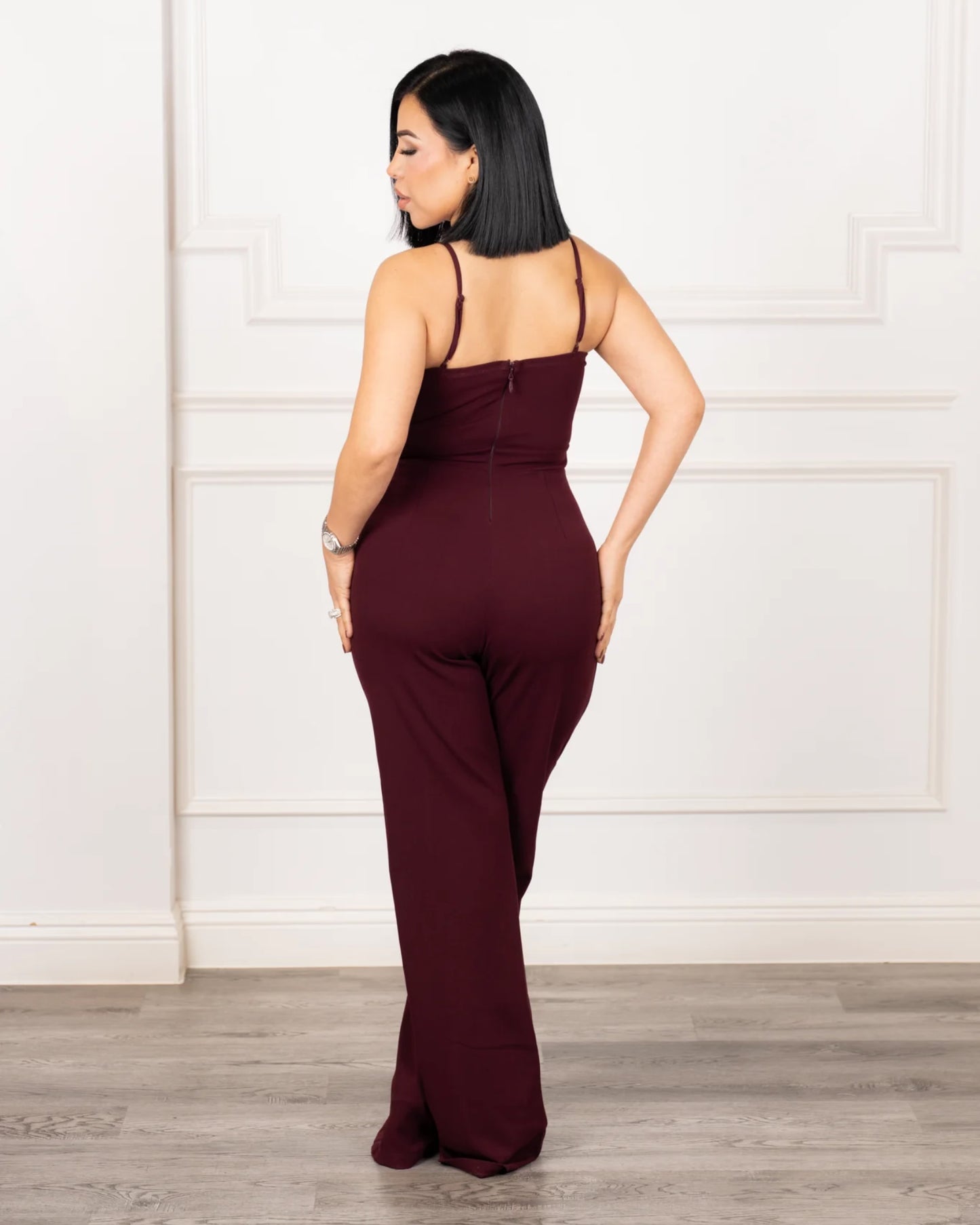 Jumpsuit Vino con Piedrería