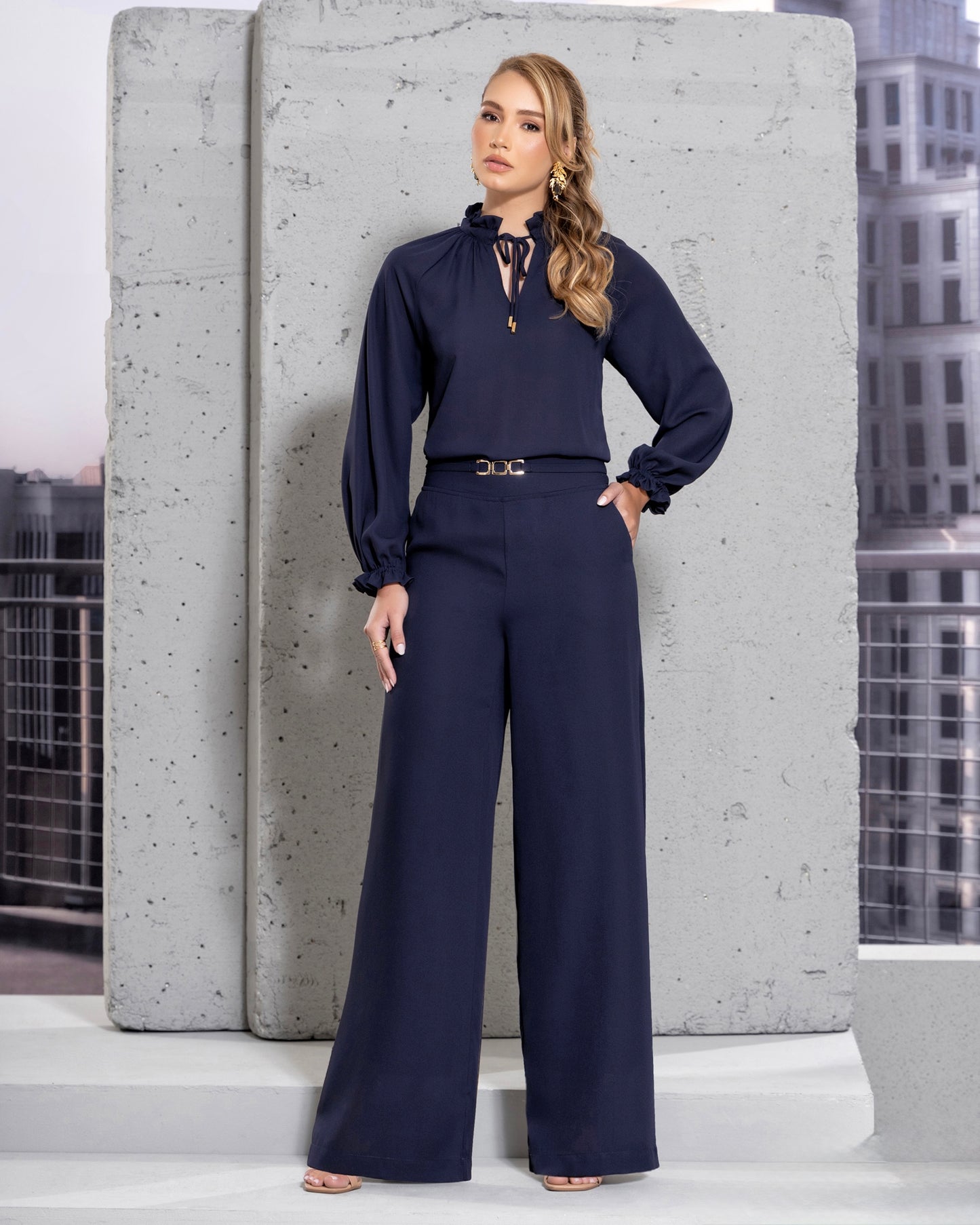 Conjunto Blusa y Pant Azul Navy