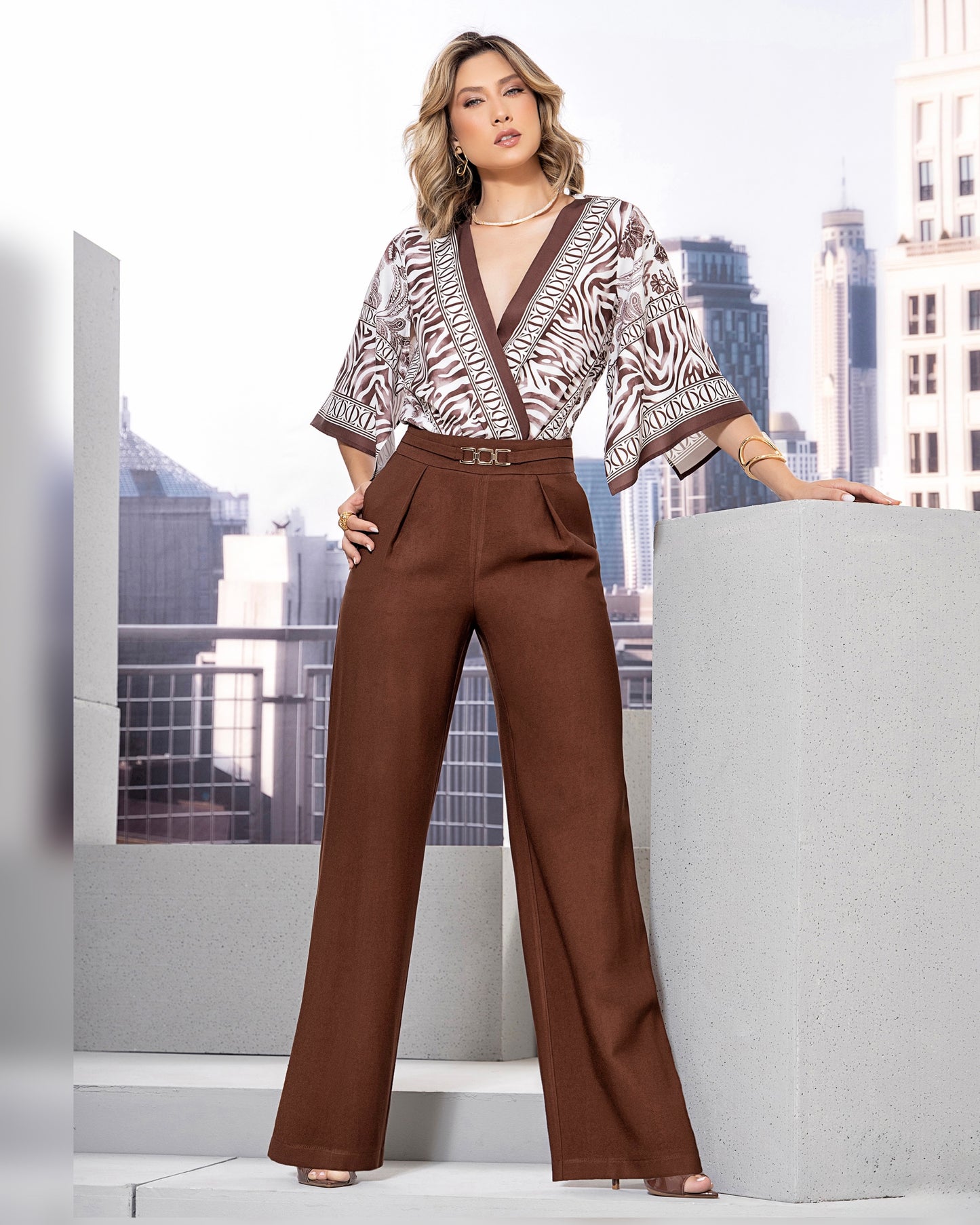 Conjunto Body y Pantalón | Marrón
