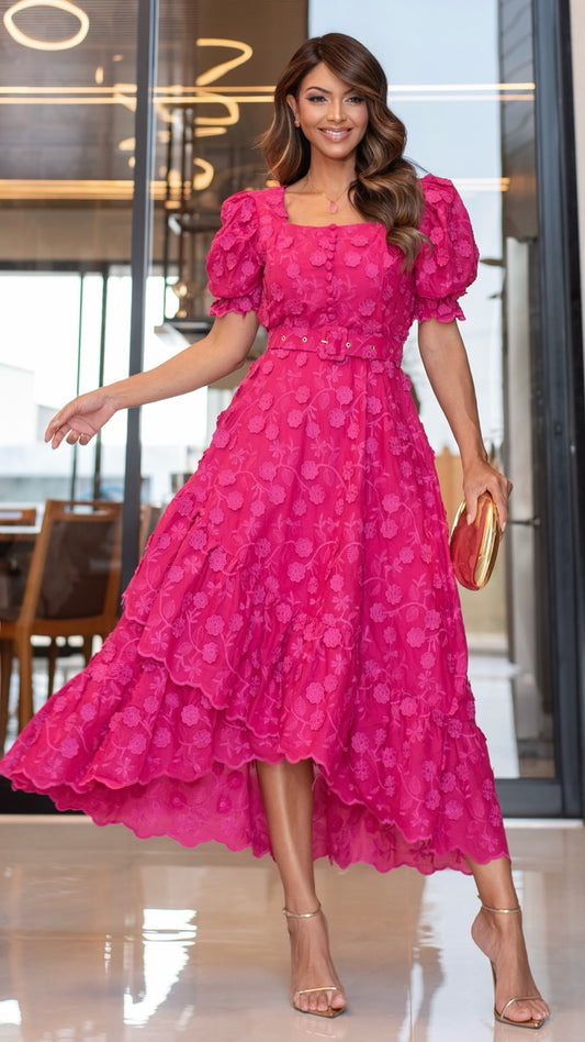 Vestido Clarice | Floral 3D