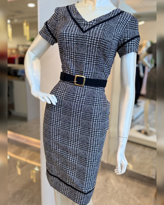 Vestido Ajustado | Houndstooth
