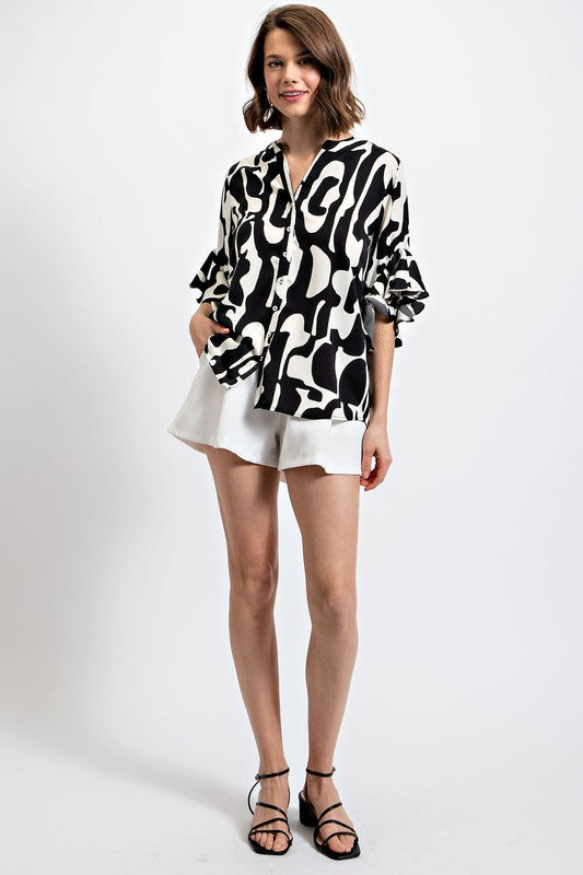 Blusa Estampada Geométrica