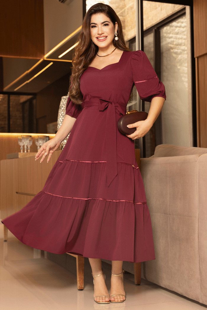 Vestido Amara Bordeaux