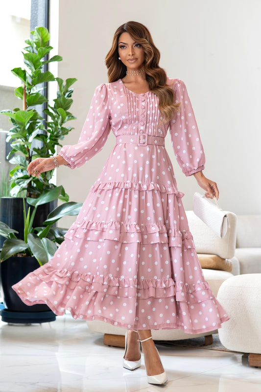 Vestido Blush & Dots