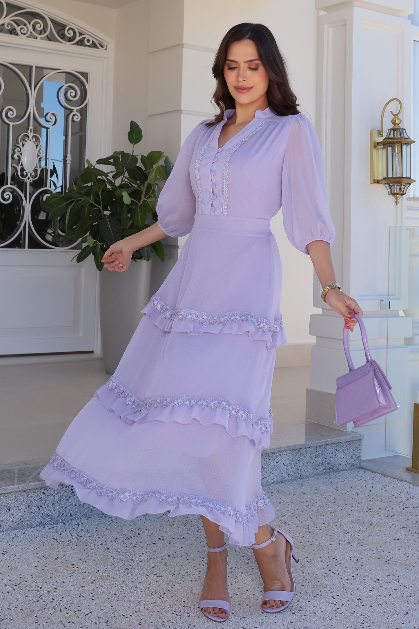 Vestido Romántico Lavanda