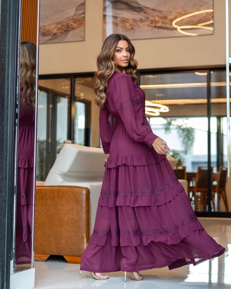Vestido Florencia Borgoña