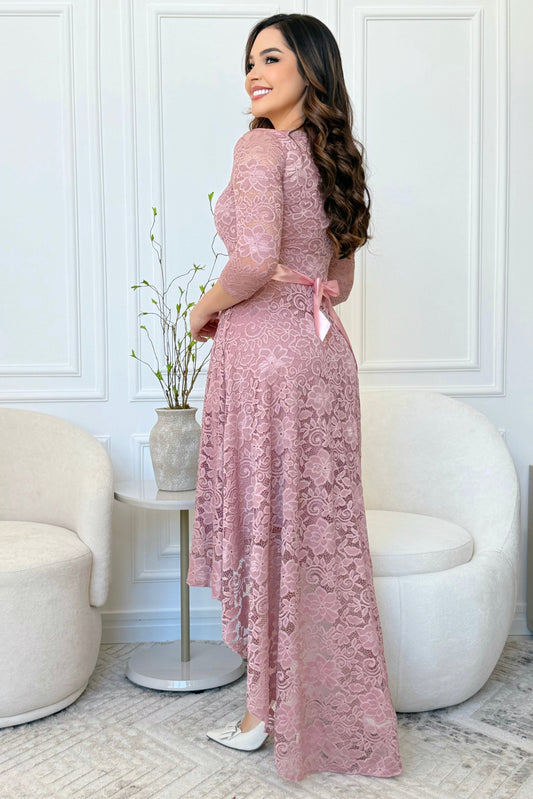 Vestido Rosa Asimétrico