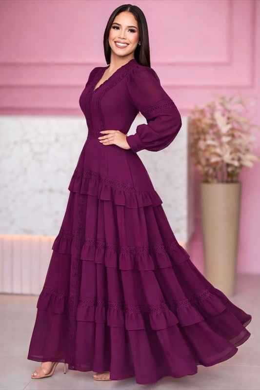 Vestido Florencia Borgoña