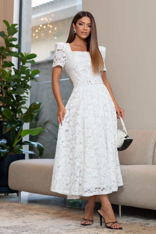 Vestido Lyra Encaje Blanco