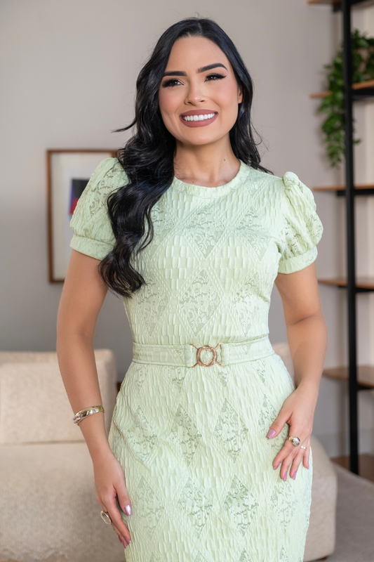 Vestido Silueta Jacquard Mint