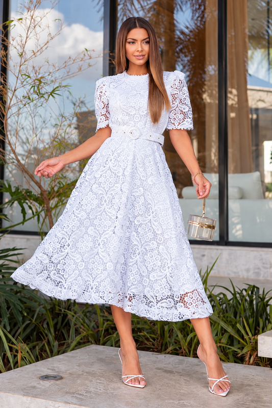 Vestido Alba Guipur Blanco
