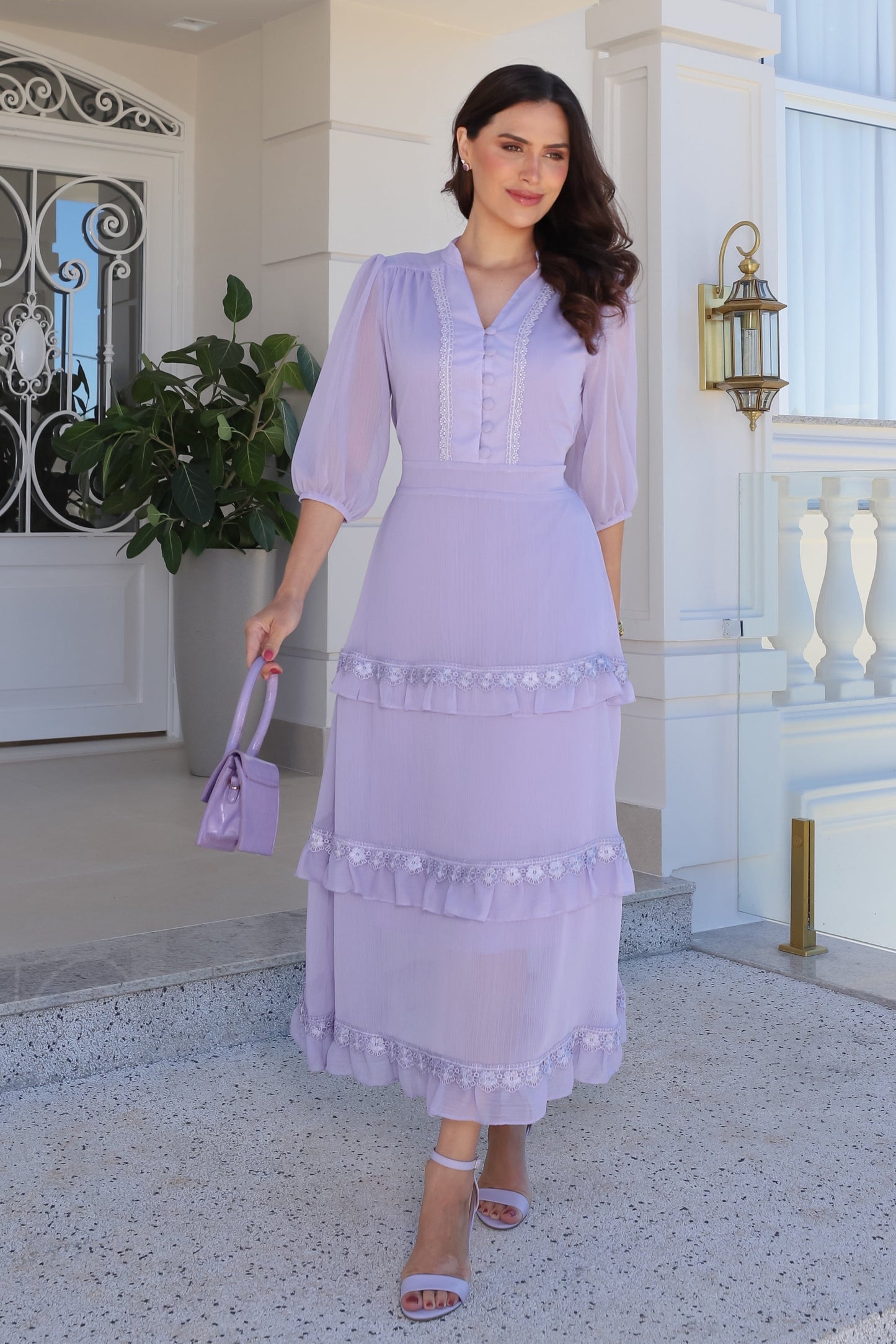 Vestido Romántico Lavanda
