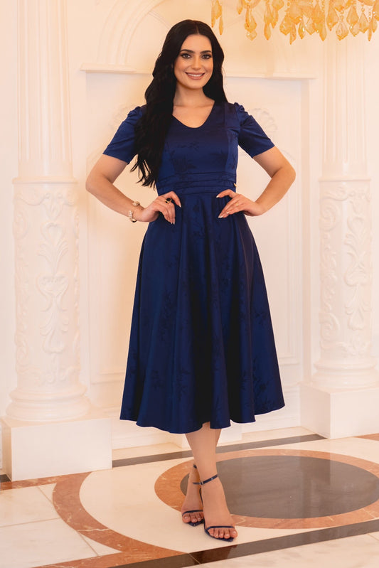 Vestido Marisol Satén Azul Navy