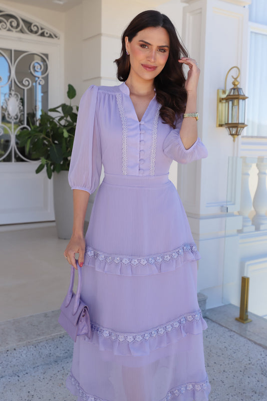 Vestido Romántico Lavanda
