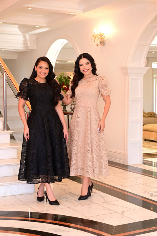 Vestido Encaje Real | Beige