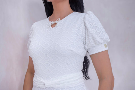 Vestido Encaje Romántico | Blanco