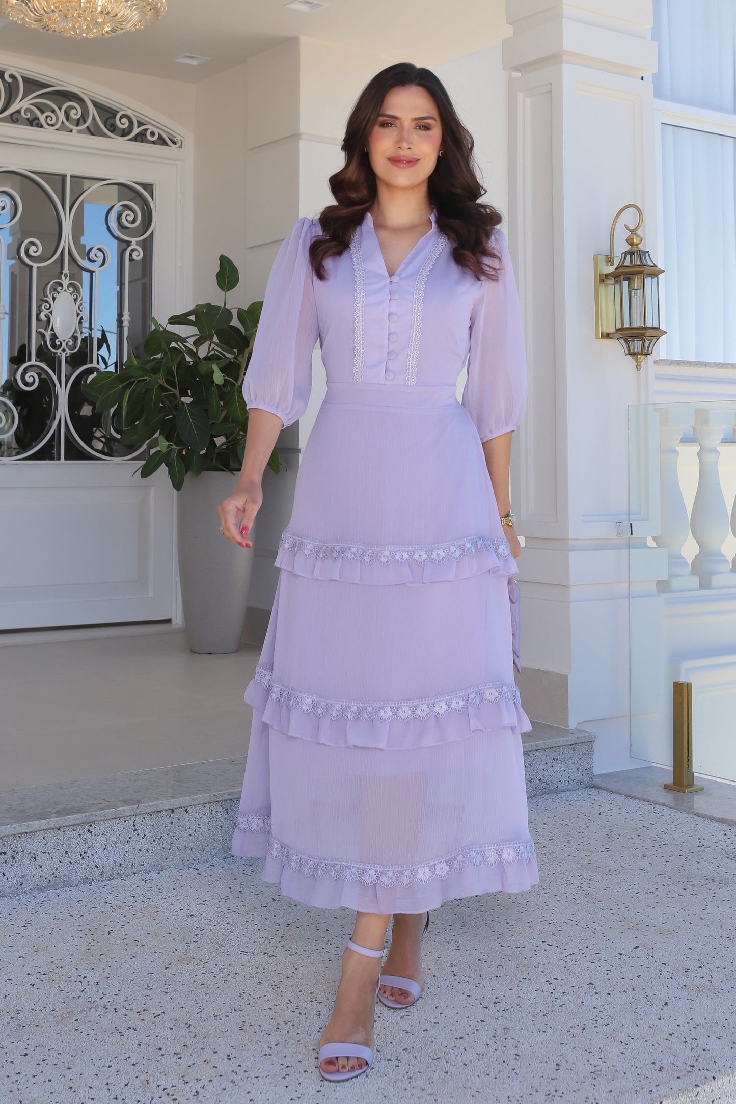 Vestido Romántico Lavanda