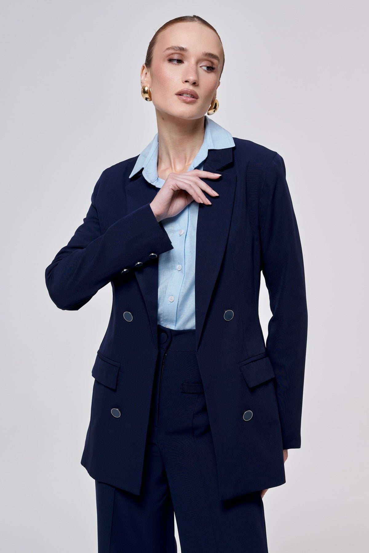 Conjunto Ejecutivo Estructurado Azul Marino