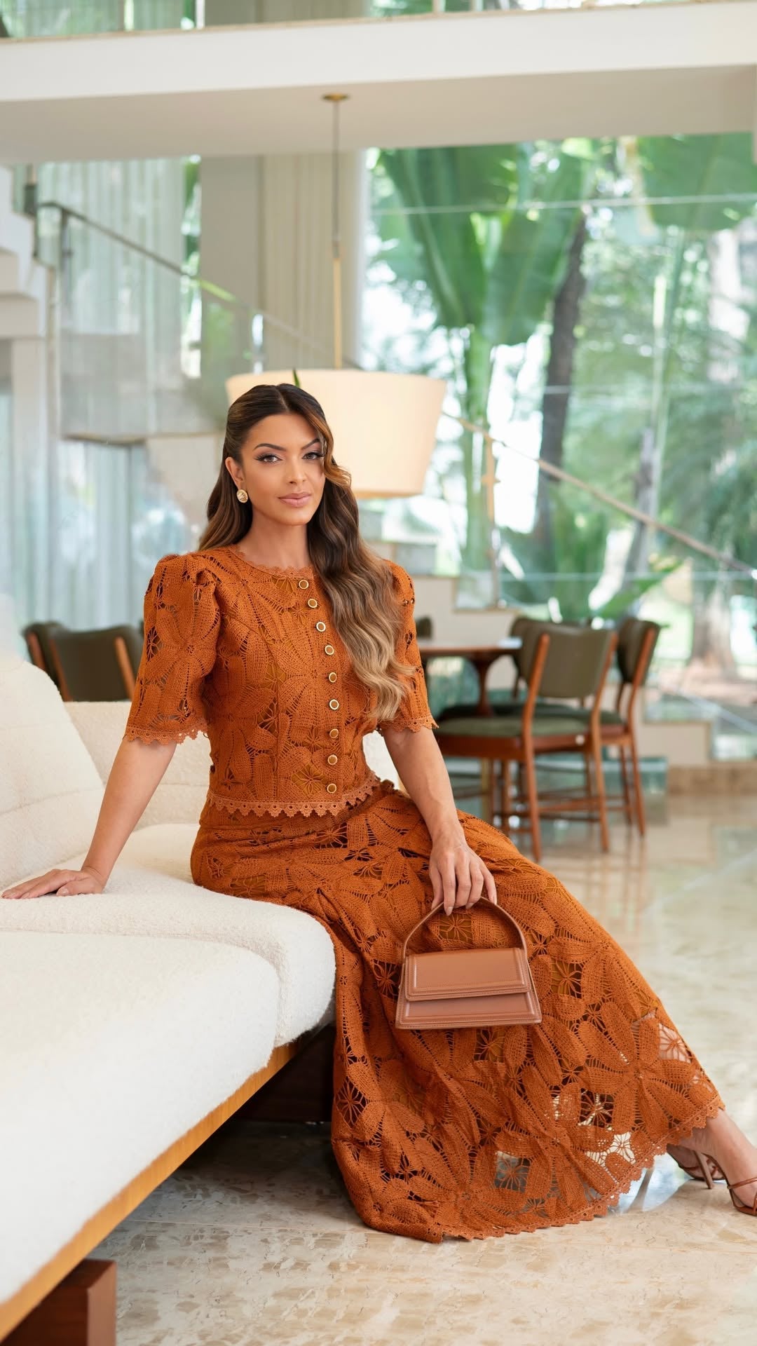 Conjunto Crochét Amelie Ocre