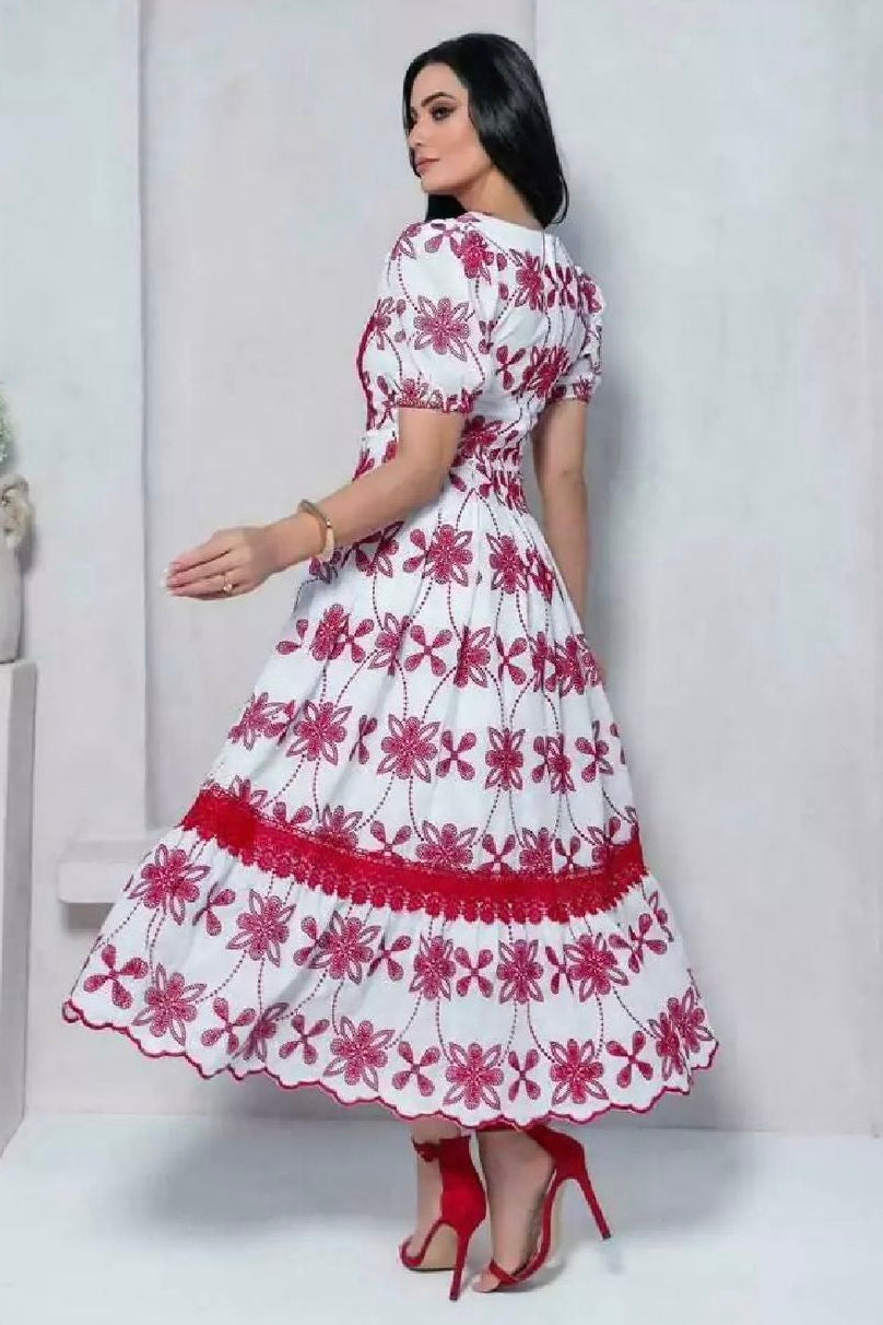 Vestido Bordado Flor de Esparavel