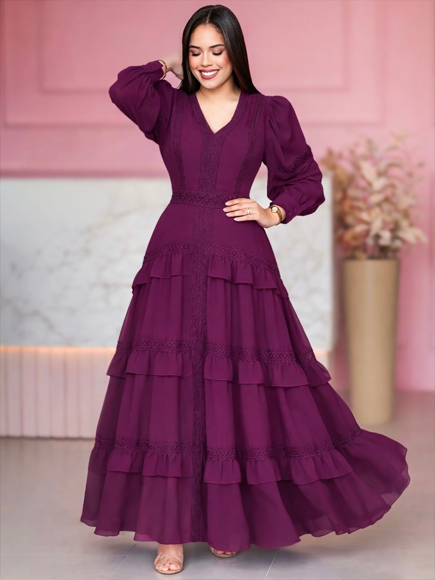 Vestido Florencia Borgoña