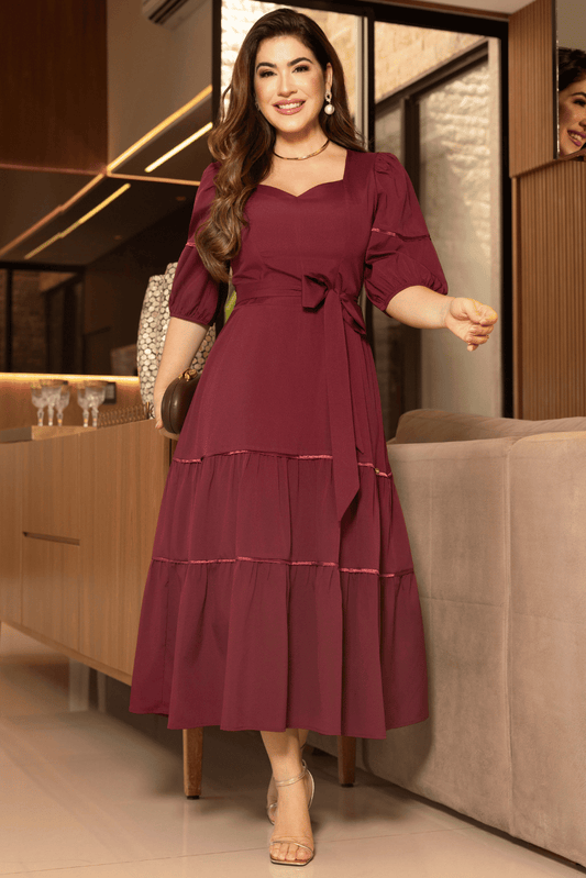 Vestido Amara Bordeaux