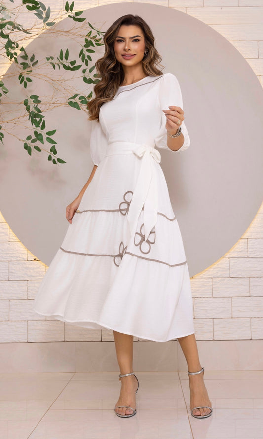 Vestido Bordado Valentina | Blanco