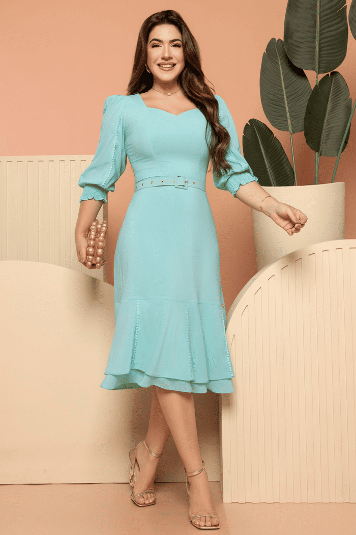 Vestido Sofía | Muselina Turquesa