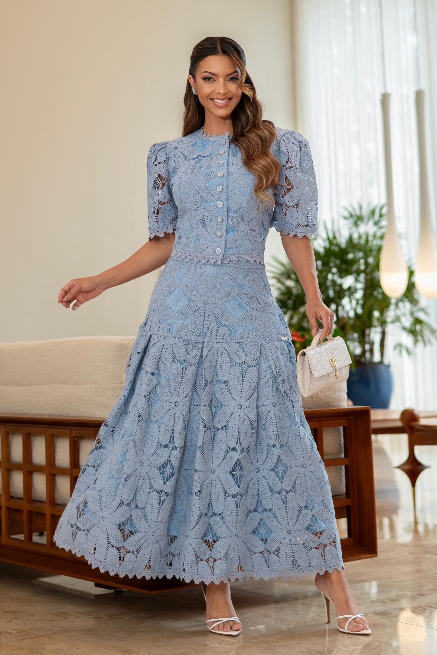 Conjunto Crochét Amelie Azul