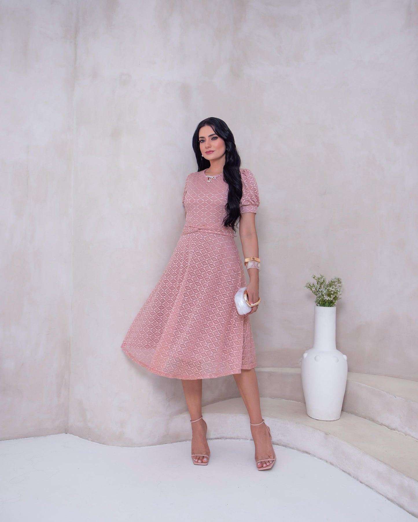 Vestido Encaje Romántico | Rosa