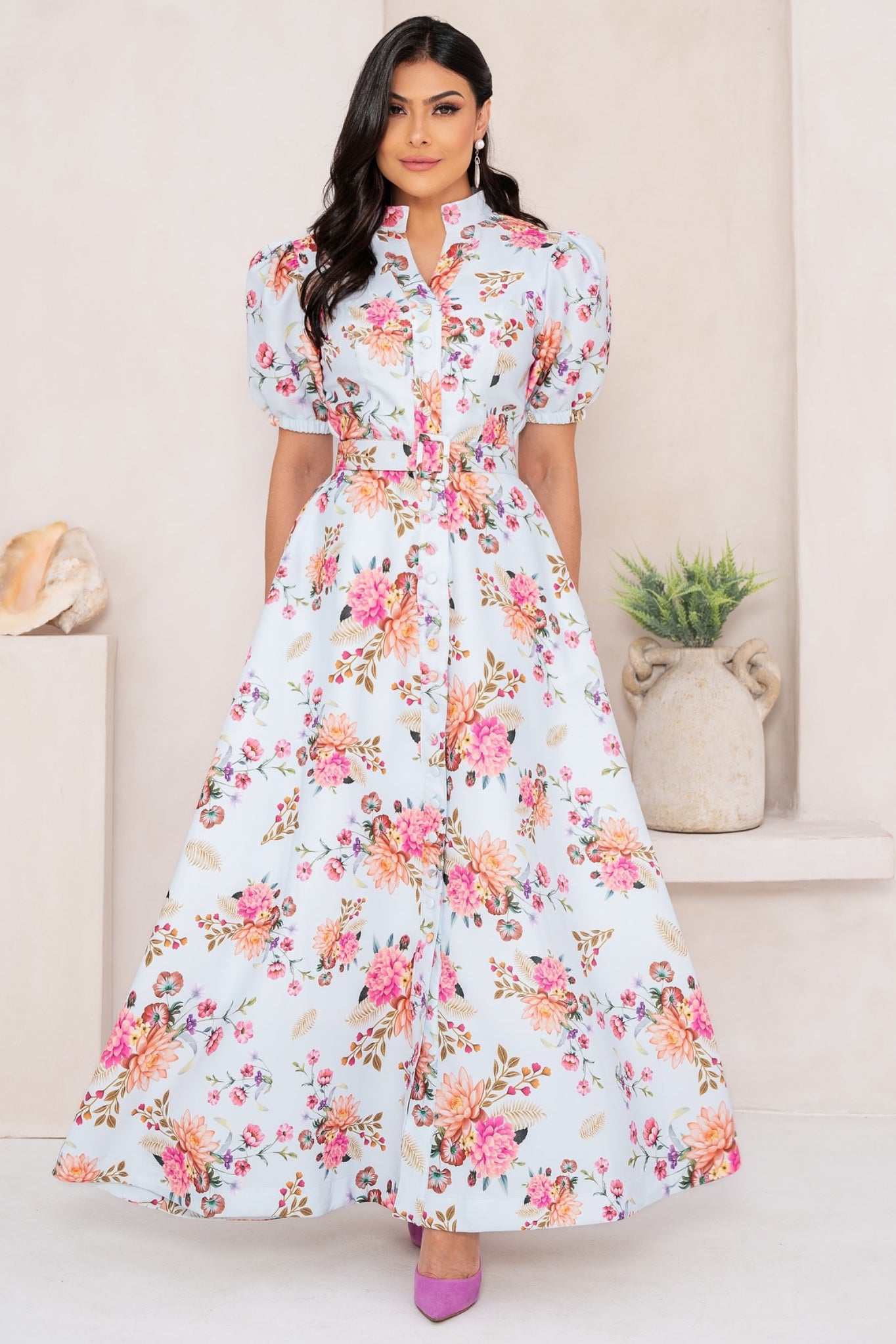 Maxi Vestido Primavera | Celeste