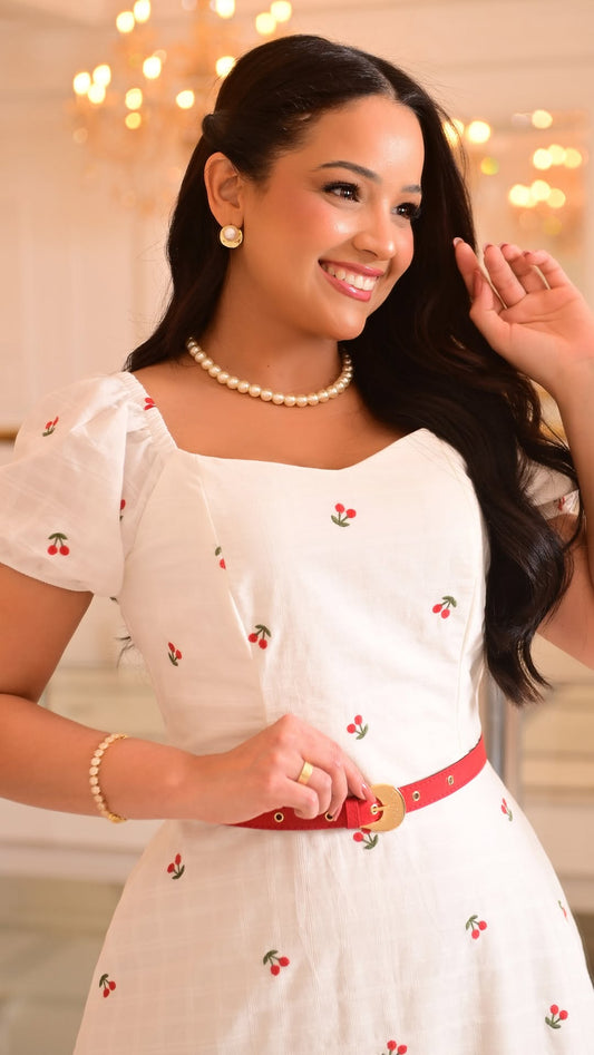 Vestido Bordado Cherries