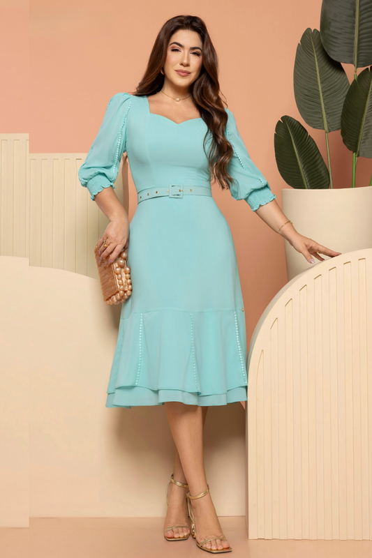 Vestido Sofía | Muselina Turquesa