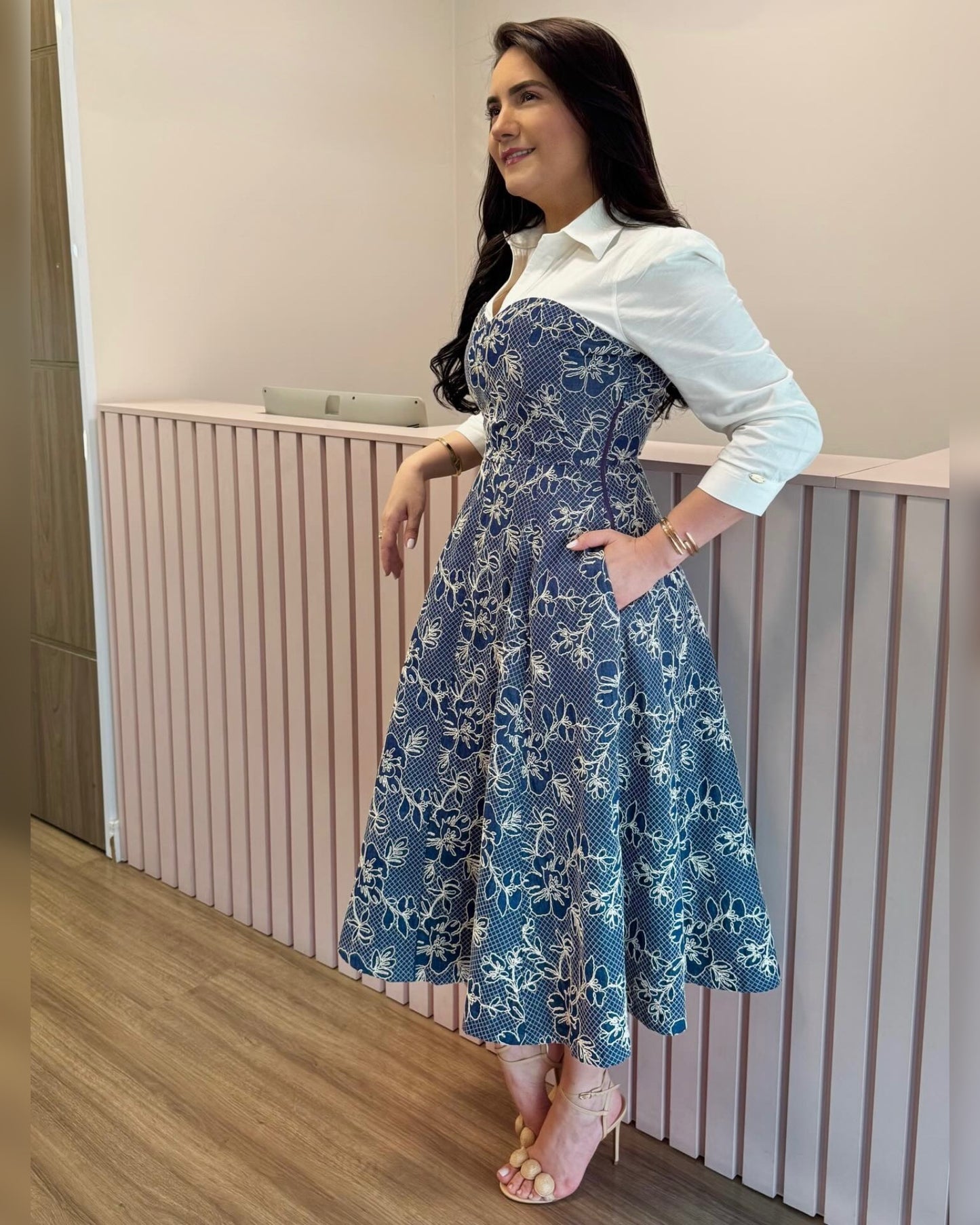 Vestido Giuliana | Denim Bordado