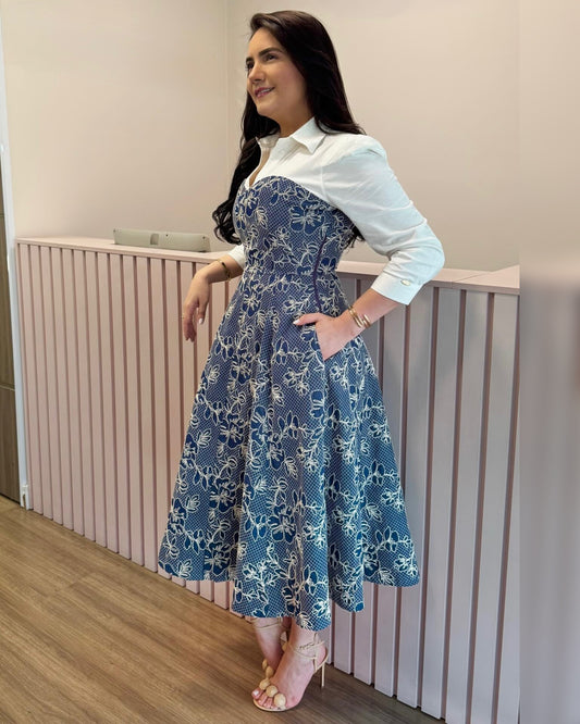 Vestido Giuliana | Denim Bordado