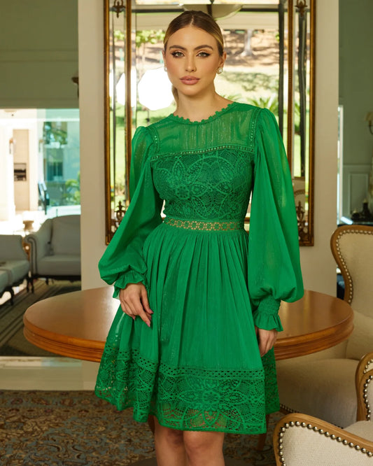Vestido Verde/Chifón de seda