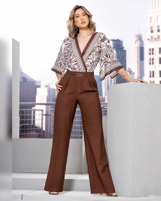 Conjunto Body y Pantalón | Marrón