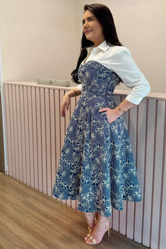 Vestido Giuliana | Denim Bordado